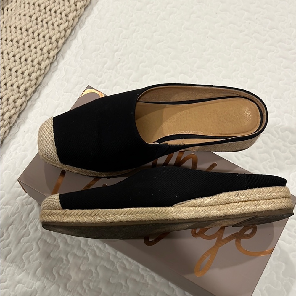 Black Espadrille Slip-On Shoes